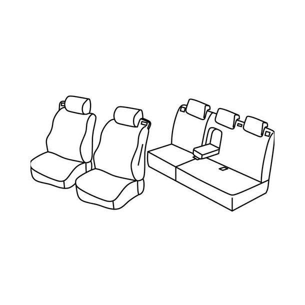 Housses de siège Lampa Set Superior - Noir/Gris - compatible pour Ford B-Max (10/12>07/18)