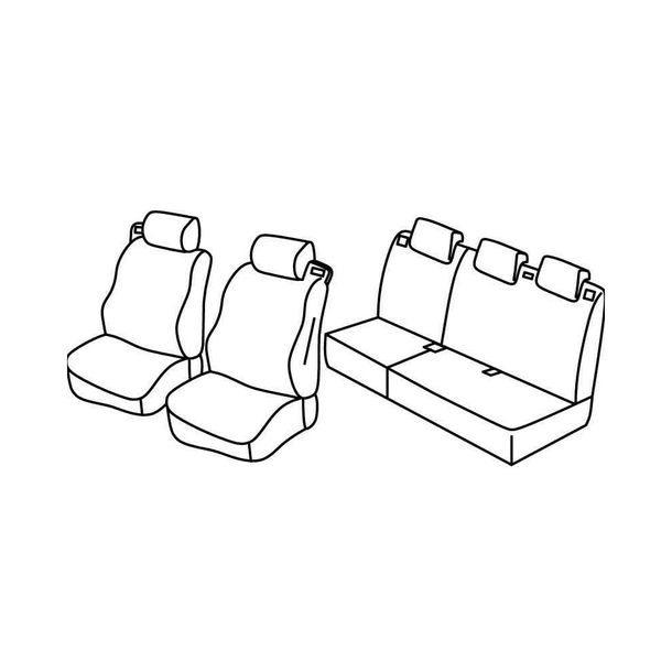 Ensemble de housses de siège Superior - Nocciola - compatible pour Ford B-Max (10/12>07/18)