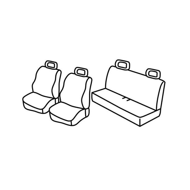 Stoelhoezen Lampa Set Superior - Beige - compatibel voor Fiat Panda (09/03>01/12)