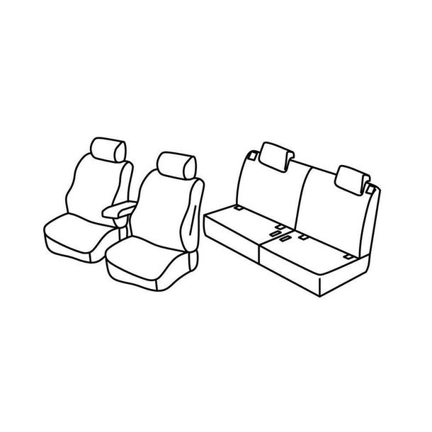 Seat Covers Lampa Set Superior - Black/Blue - compatible with Suzuki Ignis (01/17>)