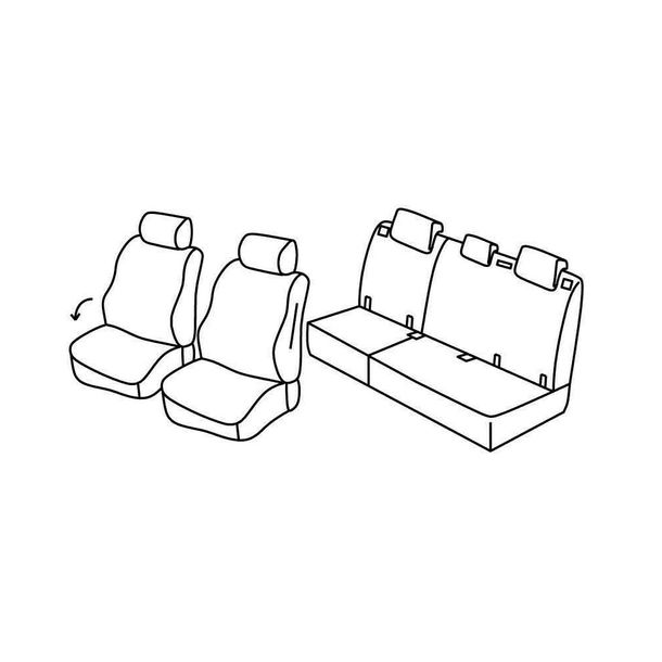 Coprisedili Lampa Set Superior - Nero/Blu - compatibili per Opel Mokka (11/12>03/16) - Opel Mokka X (04/16>12/19)