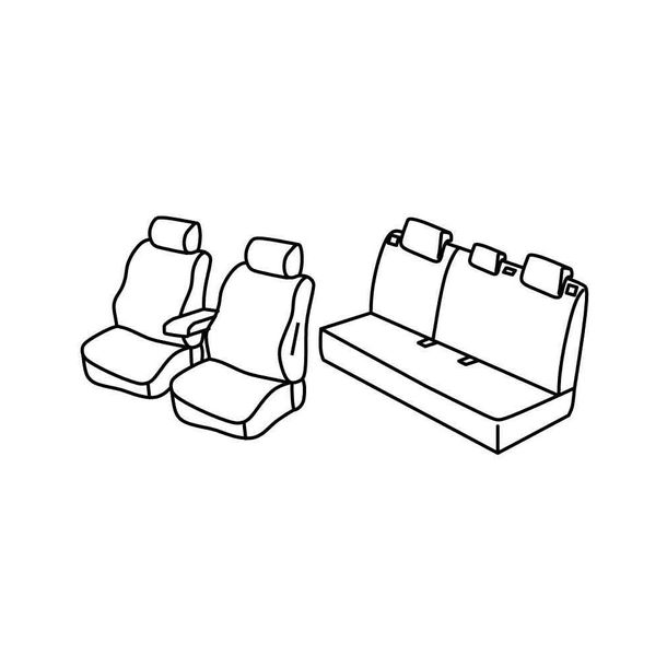 Seat Covers Lampa Set Superior - Grey/Black - compatible for Kia Rio 5-door (04/17>)