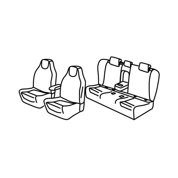 Sitzbezüge Lampa Set Superior - Schwarz/Grau - kompatibel für Skoda Superb Wagon (10/15>)