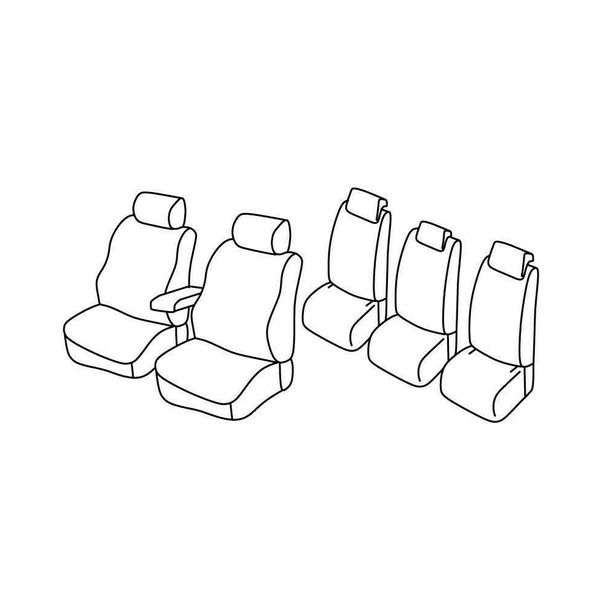Housses de siège Lampa Set Superior - Gris/noir - compatibles pour Skoda Roomster (09/06>10/15)