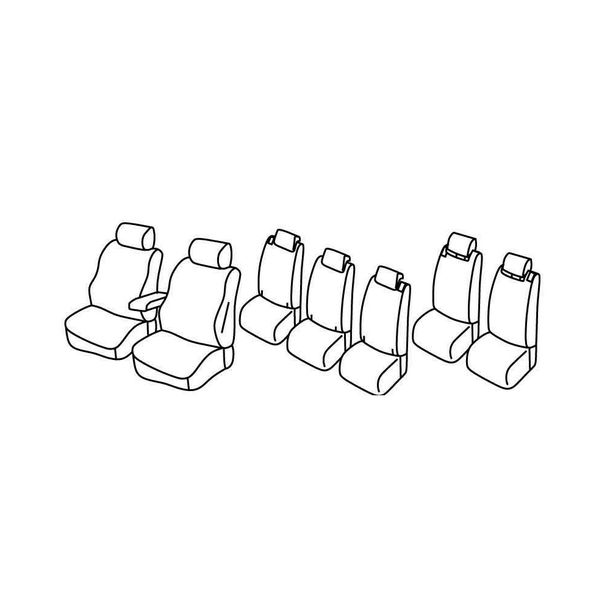 Ensemble de housses de siège de qualité supérieure - Nocciola - compatible pour Ford Galaxy (10/15>) - Ford S-Max (10/15>)