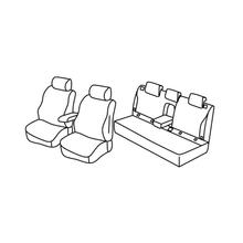 Stoelhoezen Lampa Set Superior - Zwart/Rood - compatibel voor Subaru Outback (03/15>03/21)