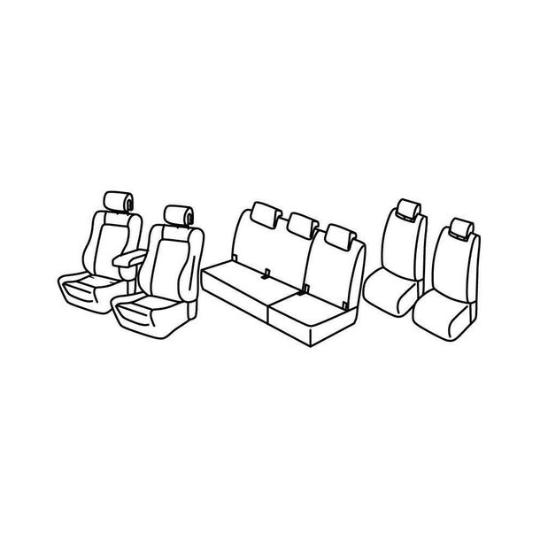 Coprisedili Lampa Set Superior - Nocciola - compatibili per Renault Grand Scenic 7 posti (11/16>)