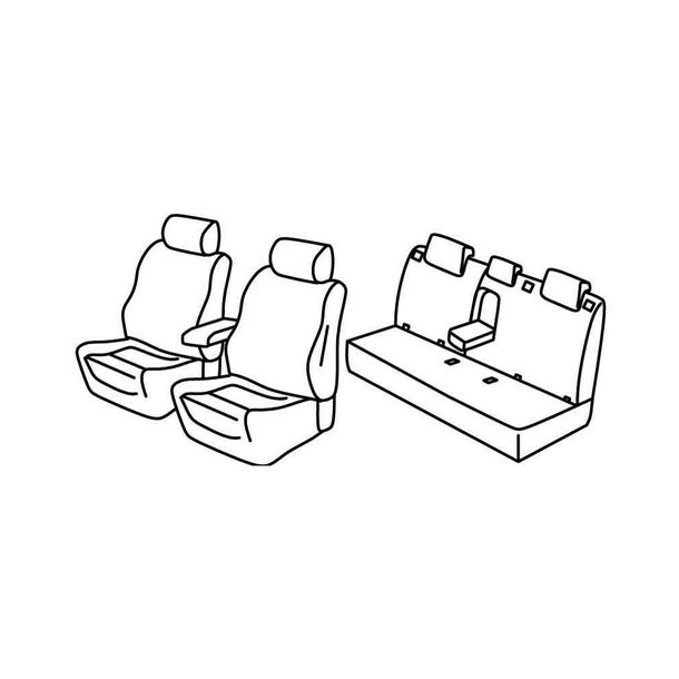 Seat Covers Lampa Set Superior - Black/Red - compatible with Fiat Tipo 5p (05/16>)