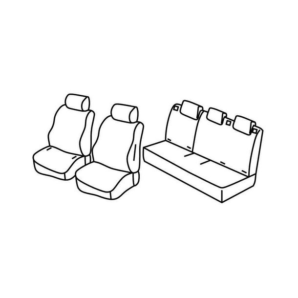 Seat Covers Lampa Set Superior - Black/Red - compatible for Citroen C3 (11/16>)