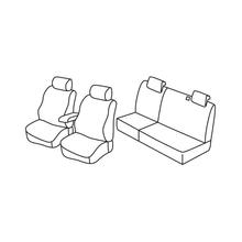 Sitzbezüge Lampa Set Superior - Schwarz/Grau - kompatibel für Fiat Stilo 5p (01/02>12/07)