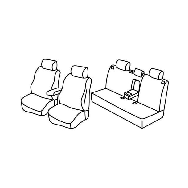 Housses de siège Lampa Set Superior - Noir/Bleu - compatible pour Chevrolet Cruze 4p (03/09>09/15)