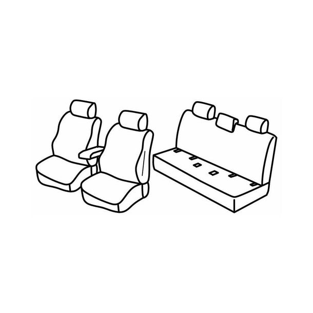 Housses de siège Lampa Set Superior - Noir/Gris - compatibles pour Nissan Navara 4p (08/14>)