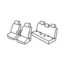 Sitzbezüge Lampa Set Superior - Schwarz/Blau - kompatibel für Nissan Navara 4p (08/14>)