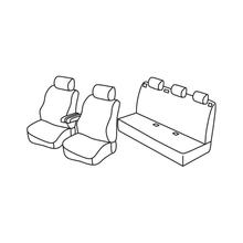 Sitzbezüge Lampa Set Superior - Grau/schwarz - kompatibel für Citroen Berlingo Multispace (04/08>08/18) - Peugeot Partner Tepee (05/08>08/18)