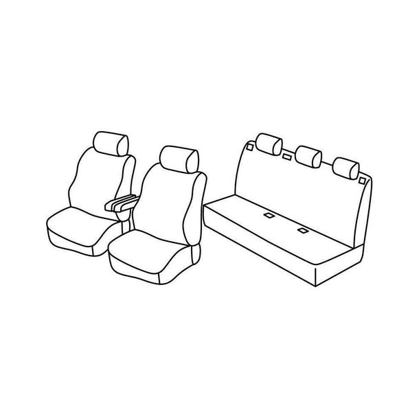 Coprisedili Lampa Set Superior - Beige - compatibili per Citroen Berlingo Multispace (04/08>08/18) - Peugeot Partner Tepee (05/08>08/18)