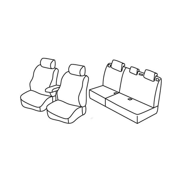 Housses de siège Lampa Set Superior - Beige - compatibles pour Citroen C4 5p (01/05>10/10)