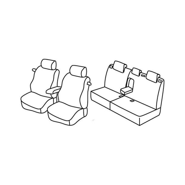 Coprisedili Lampa Set Superior - Nero/Rosso - compatibili per Citroen C4 3p (01/05>10/10)
