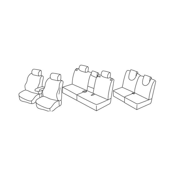 Ensemble de housses de siège Superior - Nocciola - compatible pour Nissan X-Trail (06/14>)