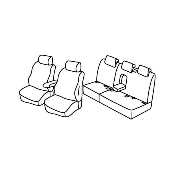 Fundas de asiento Lampa Set Superior - Negro/Azul - compatibles para Audi Q5 (11/08>02/17)