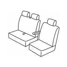 Sitzbezüge Lampa Set Superior - Schwarz/Rot - kompatibel für Fiat Talento (05/16>) - Opel Vivaro (01/14>02/19) - Renault Trafic (06/14>)