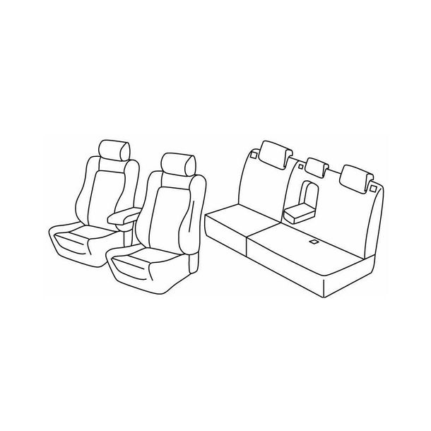 Coprisedili Lampa Set Superior - Nero/Rosso - compatibili per Ford Kuga (03/13>10/19)