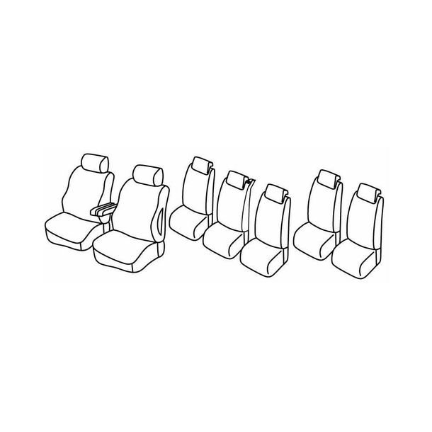 Fundas de asiento Lampa Set Superior - Nocciola - compatible para Citroen C8 (11/02>12/13) - Fiat Ulysse (06/02>12/10) - Lancia Phedra (09/02>11/10) - Peugeot 807 (10/02>01/08)