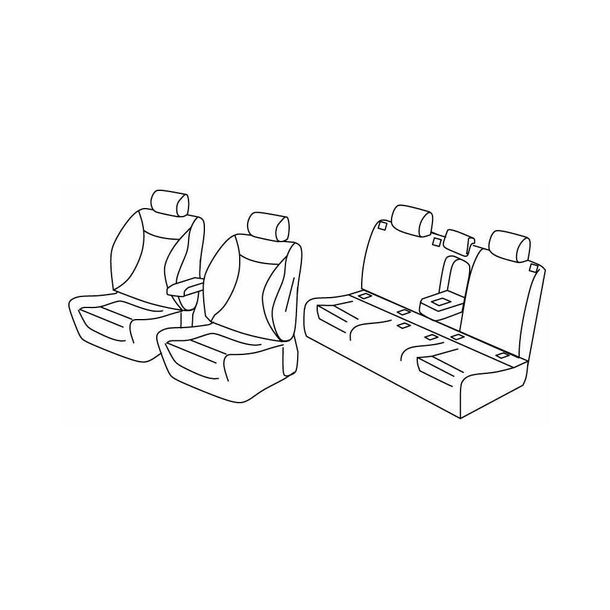 Housses de siège Lampa Set Superior - Noir/Bleu - compatibles pour Renault Megane IV Berlina (01/16>)
