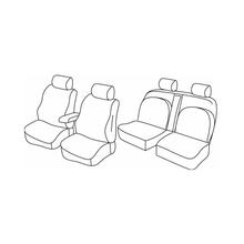 Sitzbezüge Lampa Set Superior - Schwarz/Grau - kompatibel für Nissan Navara 4p (08/14>)