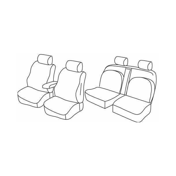 Coprisedili Lampa Set Superior - Beige - compatibili per Nissan Navara 4p (08/14>)
