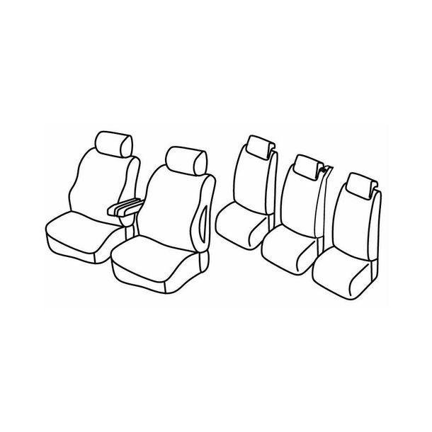Seat Covers Lampa Set Superior - Grey/Black - compatible for Citroen C8 (11/02>12/13) - Fiat Ulysse (06/02>12/10) - Lancia Phedra (09/02>11/10) - Peugeot 807 (10/02>01/08)