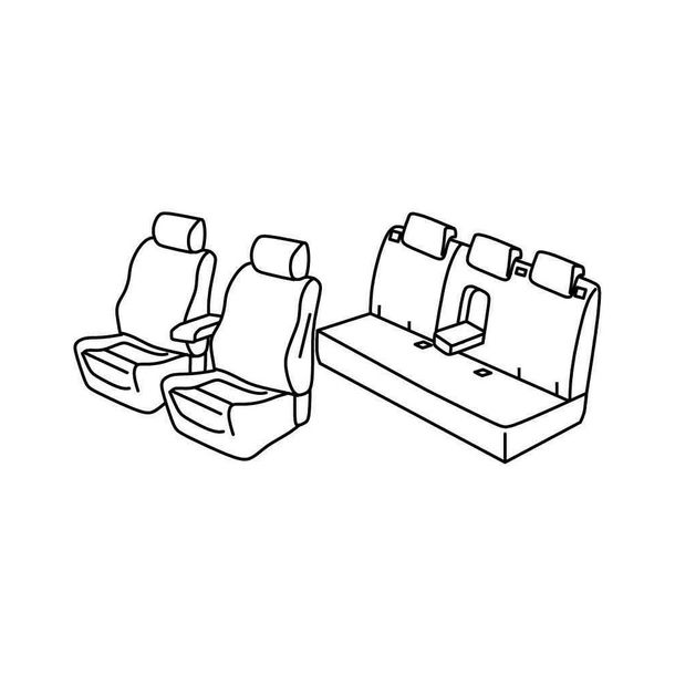 Coprisedili Lampa Set Superior - Nero/Blu - compatibili per Alfa Romeo Giulietta (01/14>04/21)