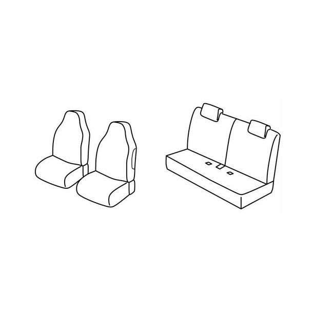 Kit de housses de siège Superior - Nocciola - compatible pour Citroën C1 5p (06/14>12/21) - Citroën C1 Airscape 5p (06/14>05/18)