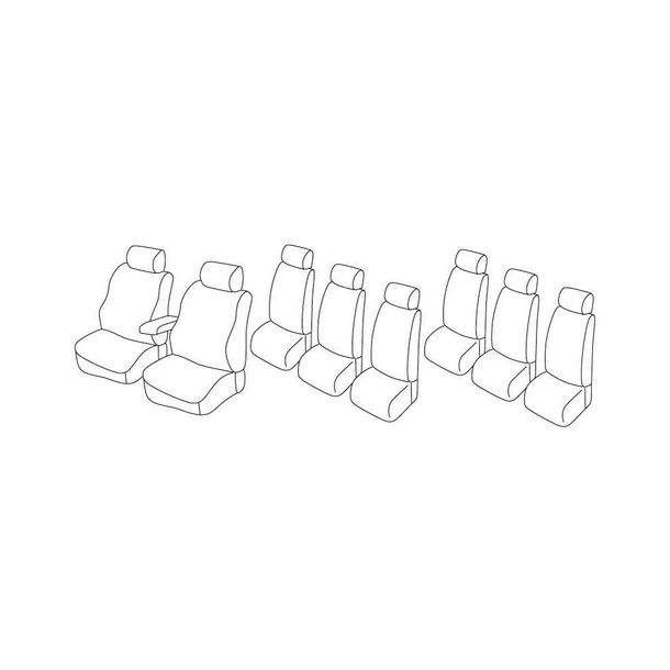Coprisedili Lampa Set Superior - Nero/Blu - compatibili per Renault Master (07/97>01/10)