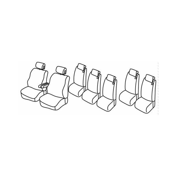 Seat Covers Lampa Set Superior - Grey/Black - compatible for Renault Espace (09/12>04/15)