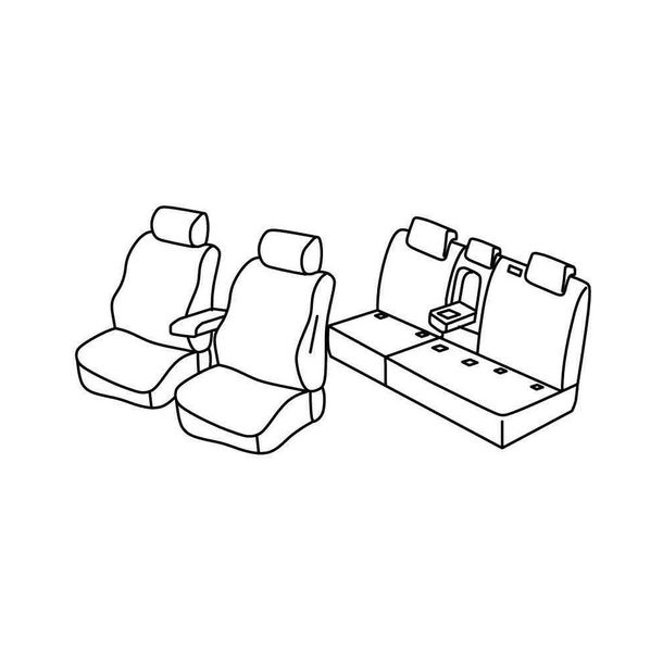 Seat Covers Lampa Set Superior - Hazelnut - compatible with Volkswagen Tiguan (05/16>)