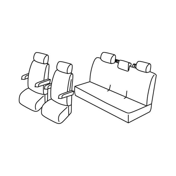 Coprisedili Lampa Set Superior - Beige - compatibili per Volkswagen Multivan T6 (08/15>12/19) - Volkswagen Multivan T6.1 (01/20>)