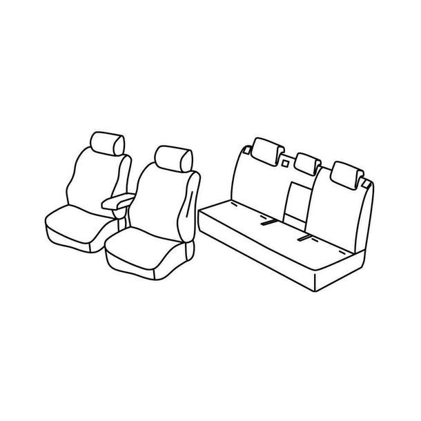Seat Covers Lampa Set Superior - Grey/black - compatible for Toyota Rav4 (03/19>)