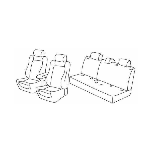 Seat Covers Lampa Set Superior - Grey/Black - compatible for Renault Kadjar (06/15>)