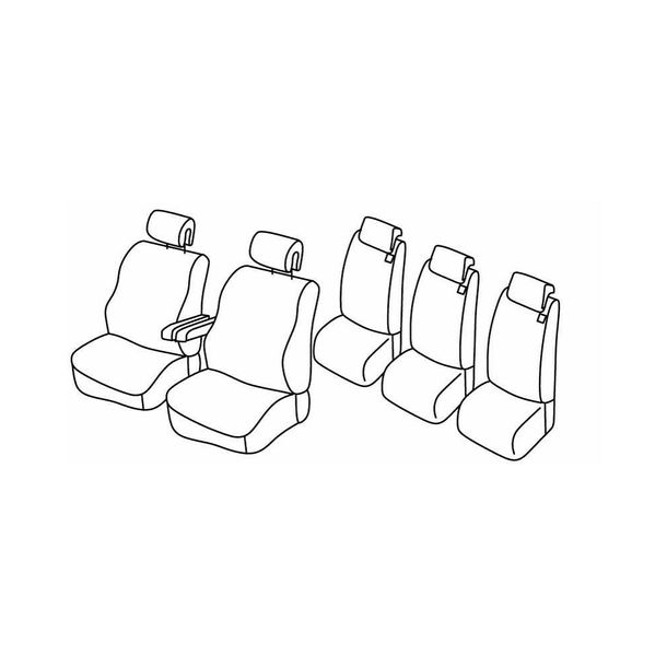 Housses de siège Lampa Set Superior - Noir/Rouge - compatibles pour Renault Espace (09/12>04/15)