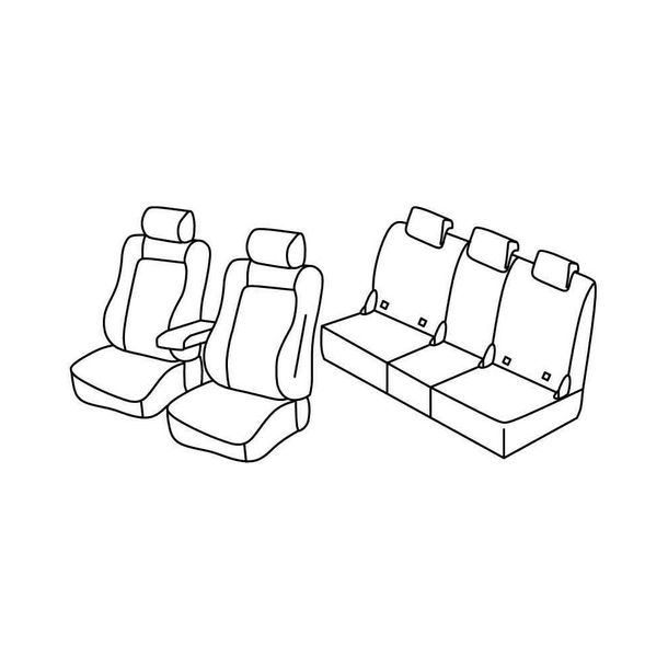Coprisedili Lampa Set Superior - Nero/Rosso - compatibili per Skoda Karoq (12/17>)