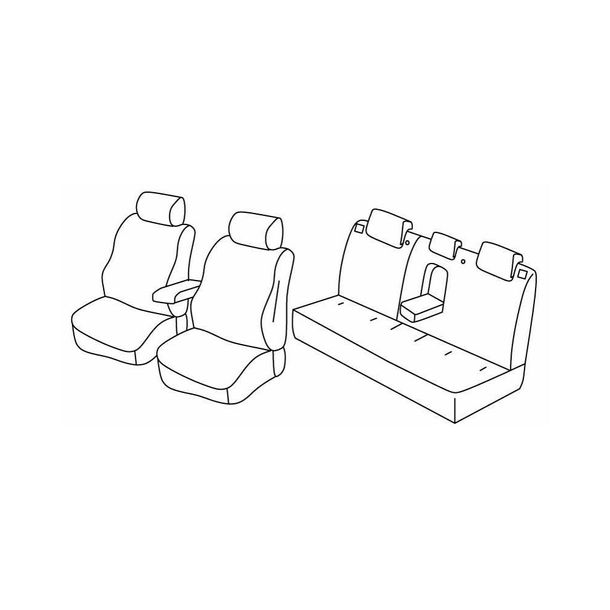 Coprisedili Lampa Set Superior - Nero/Rosso - compatibili per Mitsubishi Lancer 4p (07/08>12/11)