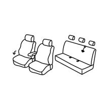 Sitzbezüge Lampa Set Superior - Schwarz/Blau - kompatibel für Renault Kangoo 5p (02/08>05/21)