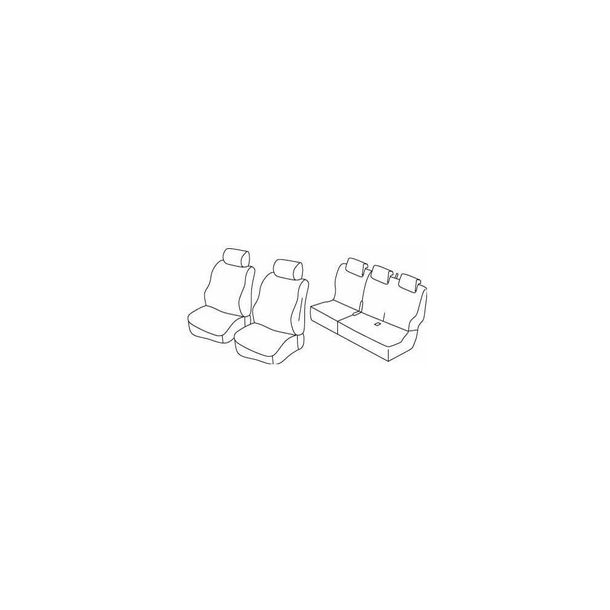 Seat Covers Lampa Set Superior - Black/Blue - compatible for Dacia Dokker (11/12>01/17)