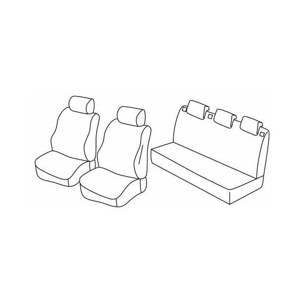 Coprisedili Lampa Set Superior - Grigio/nero - compatibili per Seat Ibiza 5p (09/15>05/17)