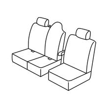 Sitzbezüge Lampa Set Superior - Schwarz/Rot - kompatibel für Opel Movano (08/10>) - Renault Master (02/10>)