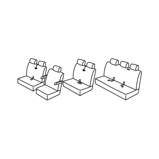 Coprisedili Lampa Set Superior - Nero/Grigio - compatibili per Volkswagen Multivan T5 (04/03>03/15)
