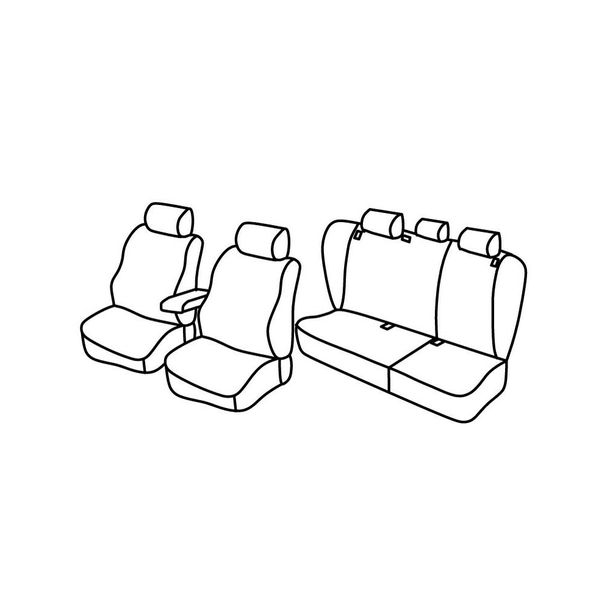 Coprisedili Lampa Set Superior - Nero/Rosso - compatibili per Volkswagen Passat Variant (01/11>10/14)