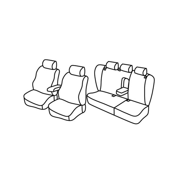 Housses de siège Lampa Set Superior - Noir/Bleu - compatible pour Volkswagen Passat Variant (03/97>08/05)