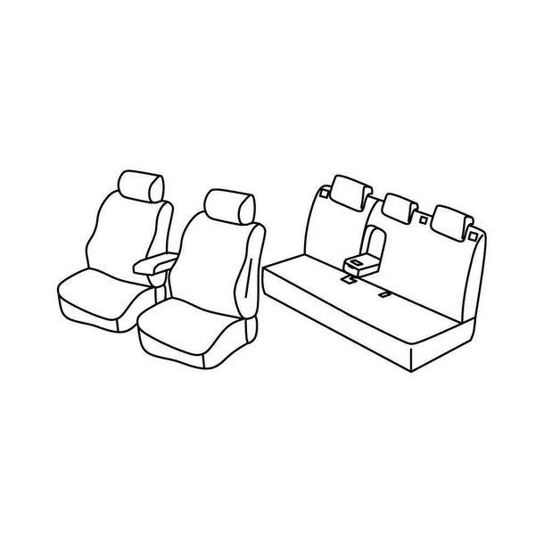 Housses de siège Lampa Set Superior - Noir/Bleu - compatibles pour Hyundai Kona (10/17>)