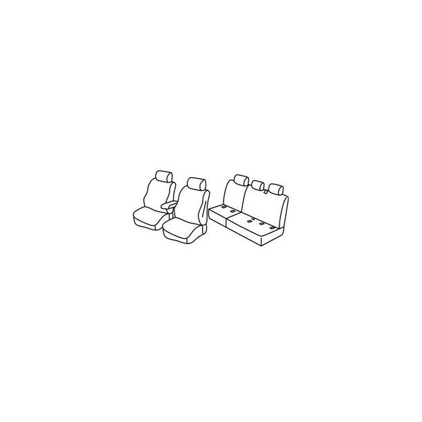 Housses de siège Lampa Set Superior - Beige - compatible pour Volkswagen Caddy Life (09/15>12/20)